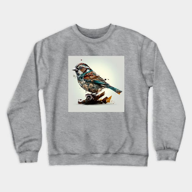 Sparrow Bird Design Crewneck Sweatshirt by Star Scrunch